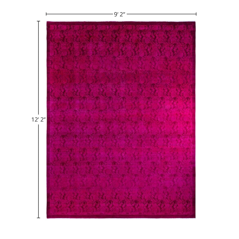 Overdyed, One-of-a-Kind Hand-Knotted Area Rug - Pink - 9' 2" x 12' 2"