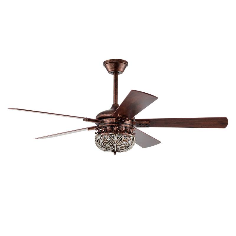 Laylani 52 Inch Antique Copper Ceiling Fan 2 Light with Remote