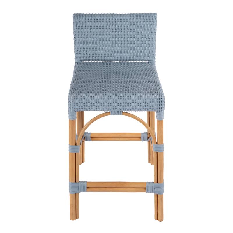 Serienna 24.5"H Seat Rattan Low Back Counter Stool