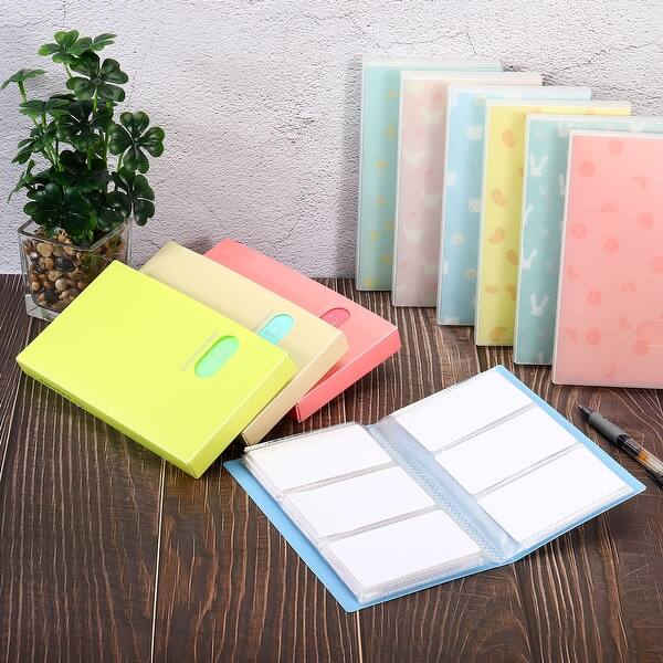 2Pcs Plastic Business Card Holder Portable Cards Binder Book 2Colors