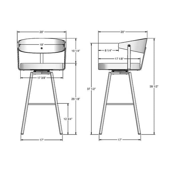 dimension image slide 0 of 2, Amisco Quinton Swivel Counter and Bar Stool