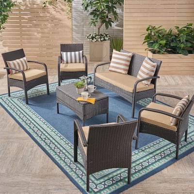 Cordoba Outdoor 6-piece Wicker Conversation Set by Christopher Knight Home