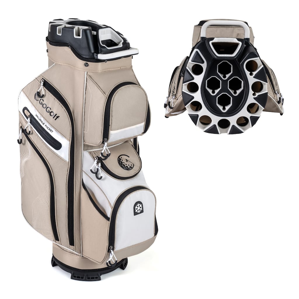 Gymax Golf Cart Bag Molded Lock Top Golf Bag w/14-Way Full Length