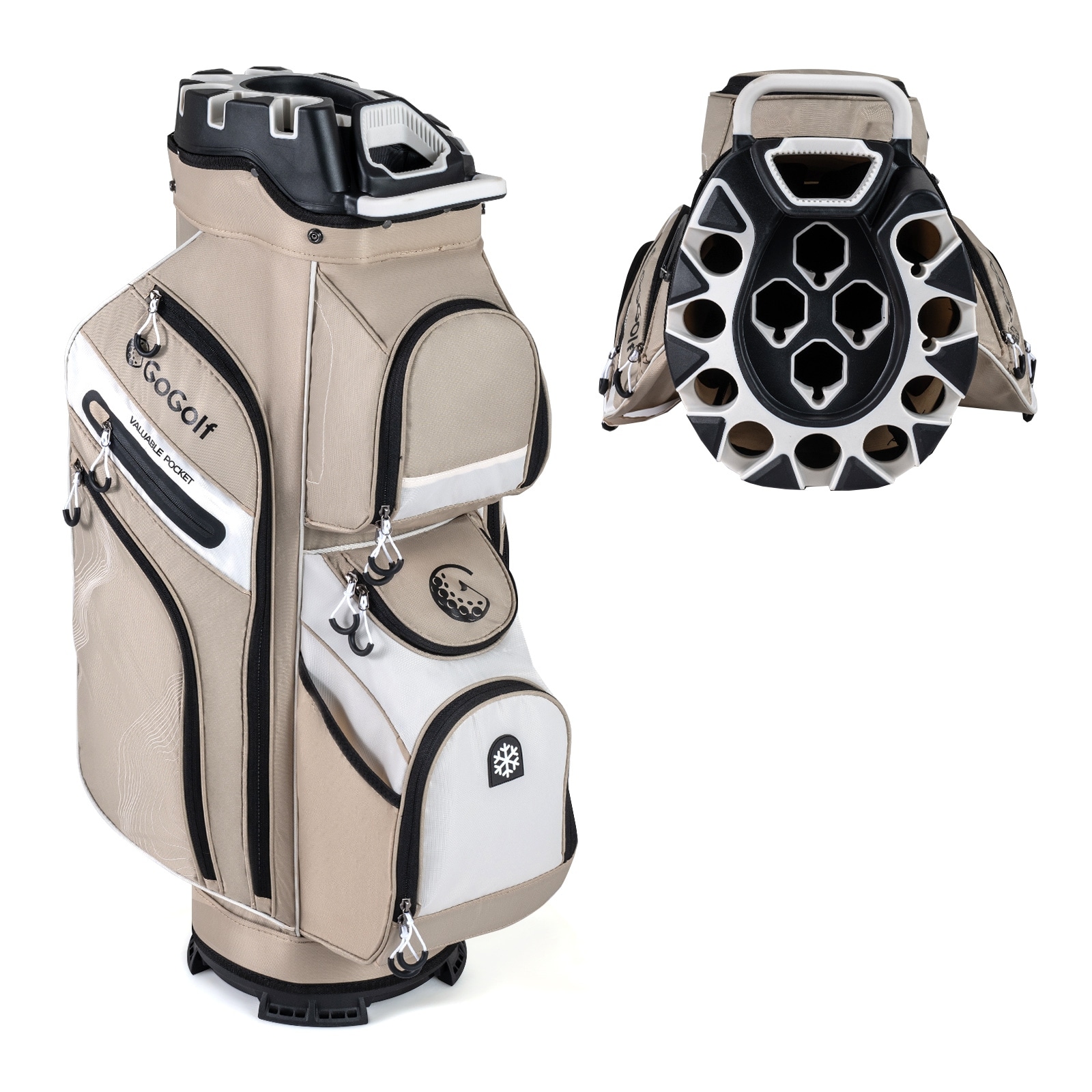 Gymax Golf Cart Bag Molded Lock Top Golf Bag w/14-Way Full Length