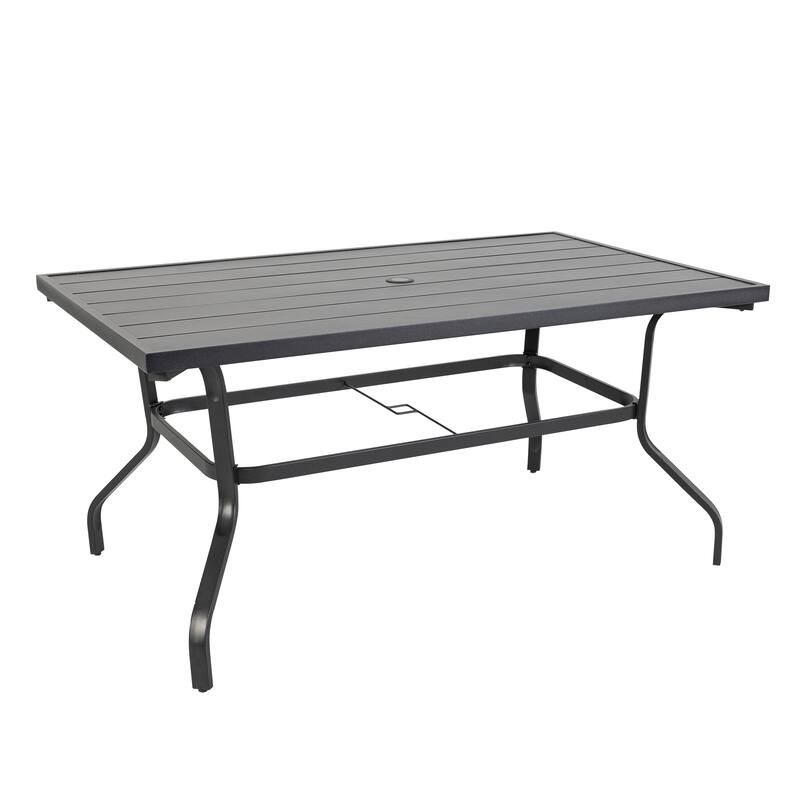 Outdoor 7-Piece Dining Set, Textilene Fabric, Powder-coated Iron Frame