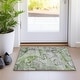 preview thumbnail 66 of 84, Machine Washable Indoor/ Outdoor Abstract Chantille Rug 1'8" x 2'6" - Green