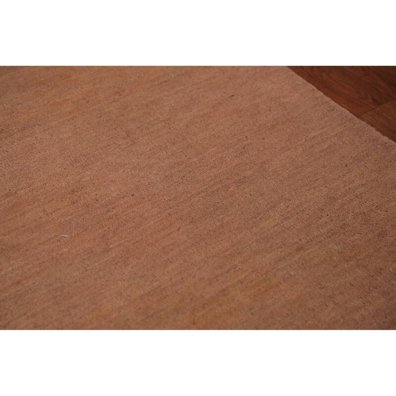 Gabbeh Modern Rug Handmade Brown Tribal Wool Carpet - 3'1" x 4'10"