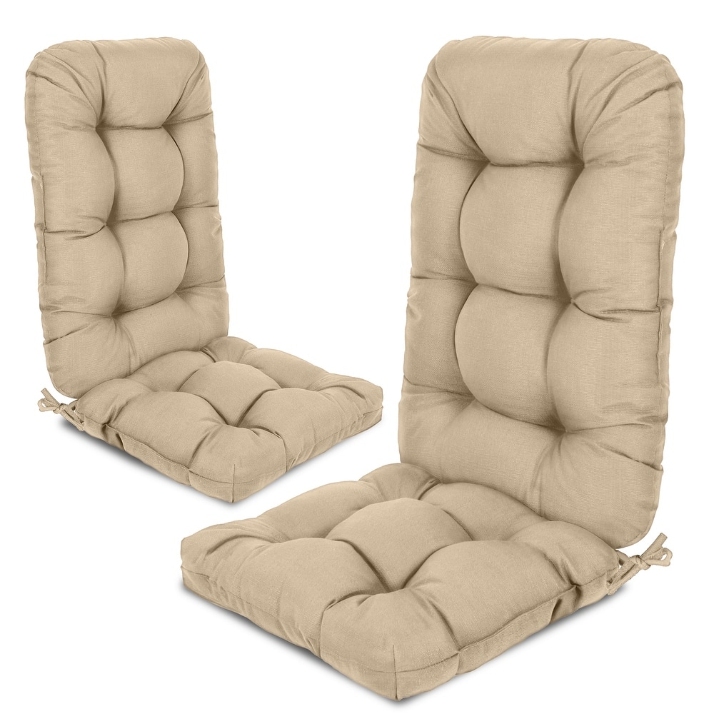 Aoodor Tufted Adirondack Chair Cushion Patio Rocking Chair Cushions Outdoor High Back Cushions with Ties