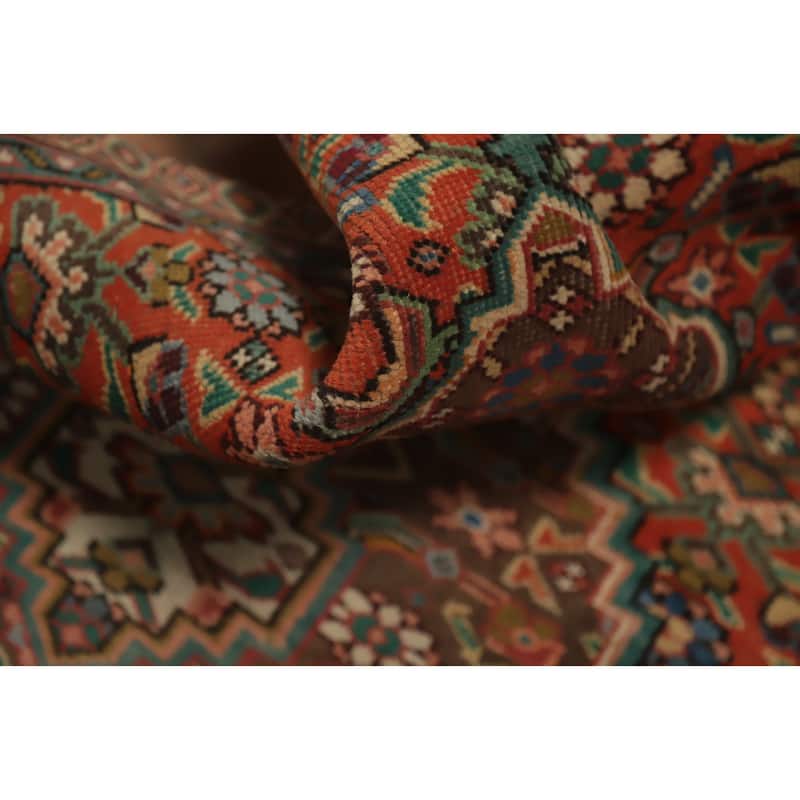 Hand Knotted Oriental 100% Wool Carpet Traditional Medallion Oranges & Rust Tabriz Area Rug - 5' 9'' X 2' 10''