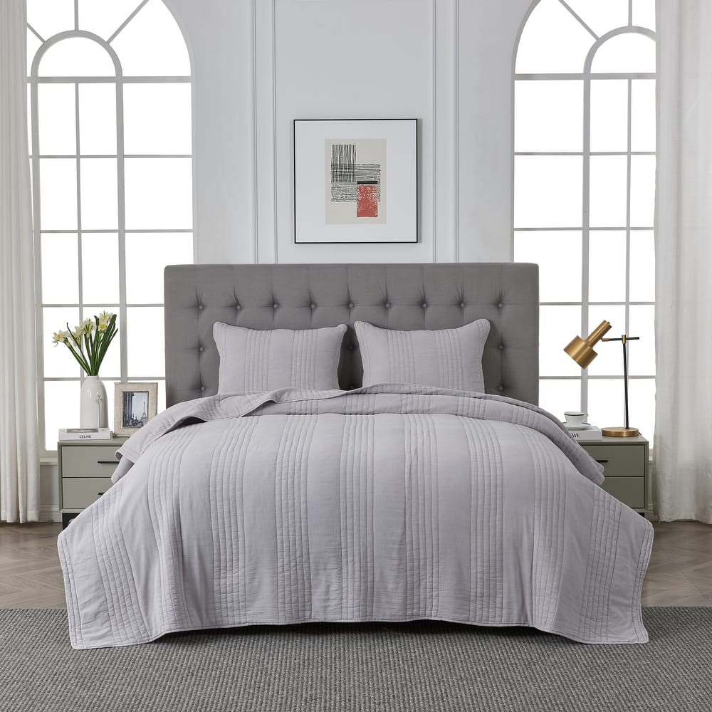 Stonewash Classic Cotton Quilt & Coverlet Set