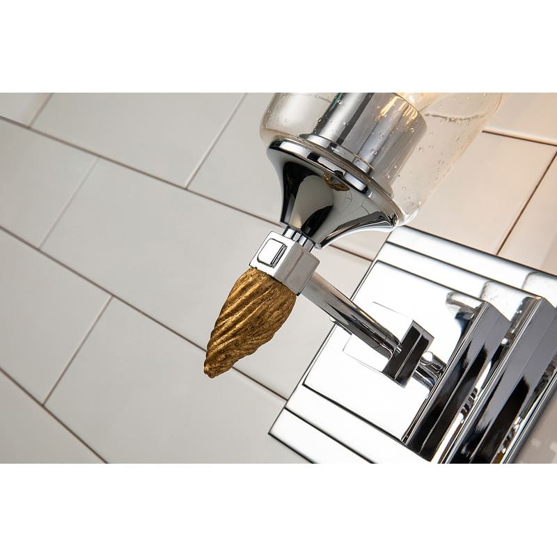 Vetiver 1 Light Wall Sconce Silver with Gold