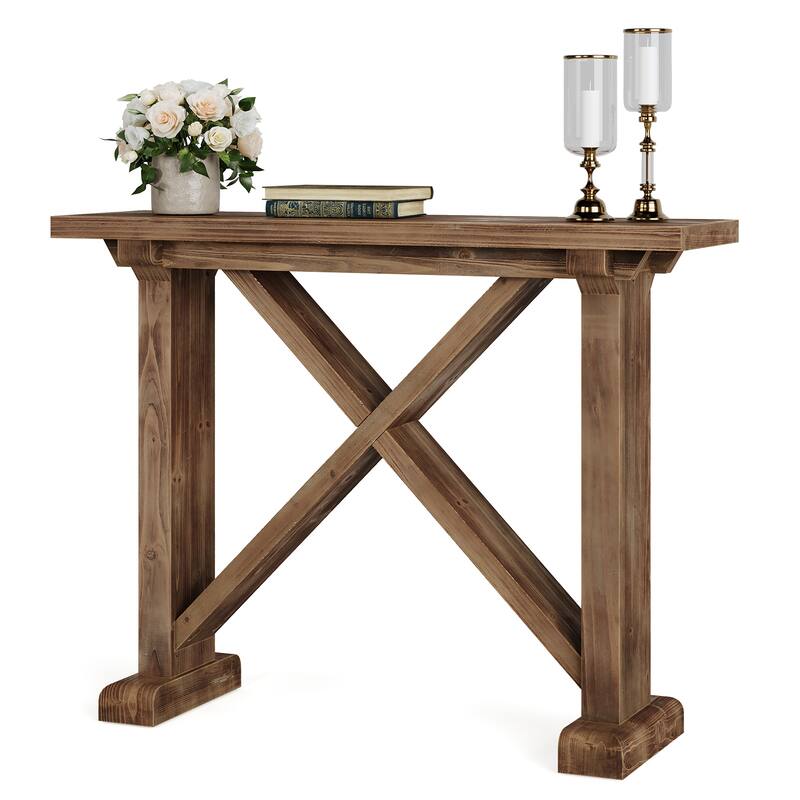 Solid Wood Narrow Entryway Console Table