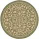 SAFAVIEH Courtyard Clarine Indoor/ Outdoor Waterproof Patio Backyard Rug - 5'3" x 5'3" Round - Olive/Natural