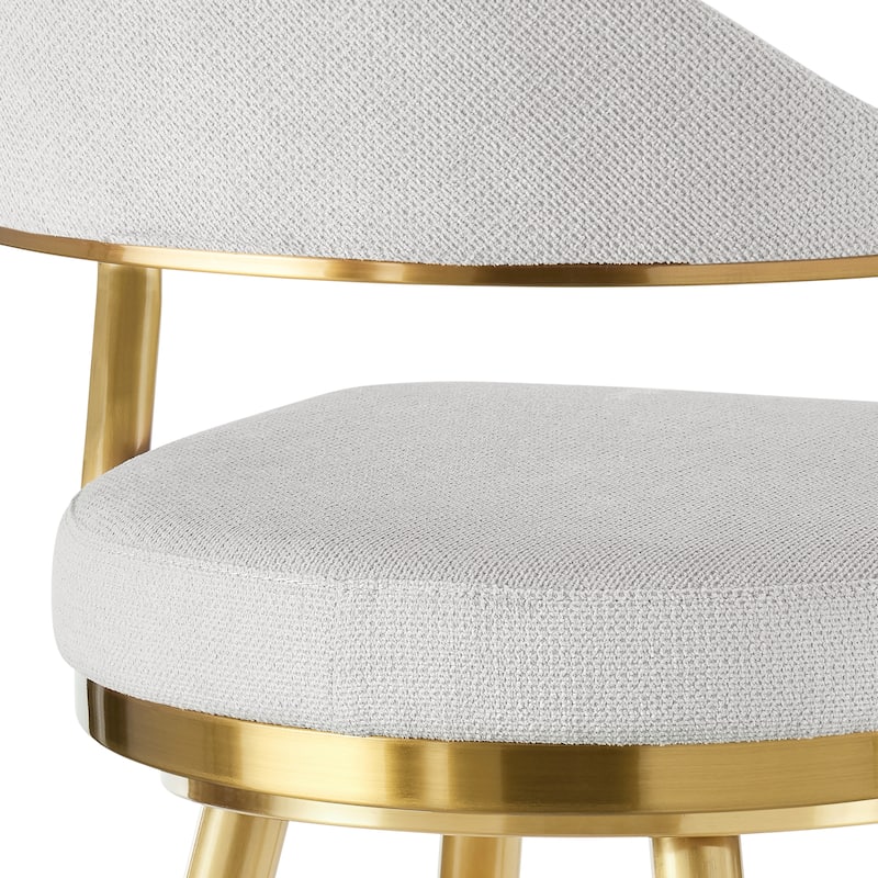 Justin Upholstered Bar or Counter Height Chair Swivel Barstool with Arms