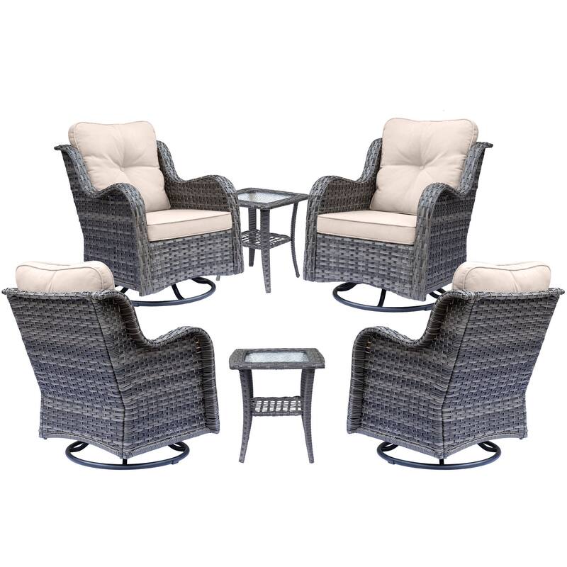 Wicker Patio Furniture Set-Outdoor Patio Conversation Seating Sets