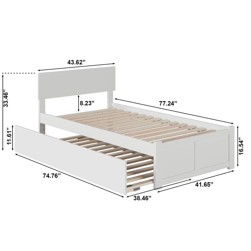Orlando Platform Bed with Footboard and Twin Trundle Bed