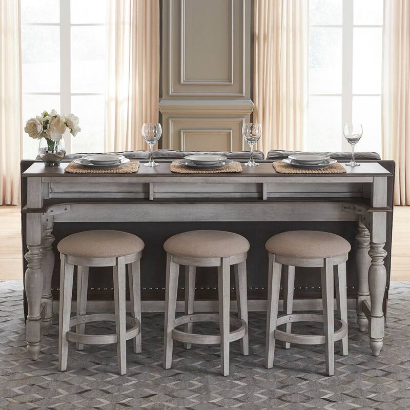 Ocean Isle Antique White & Weathered Pine Console Table