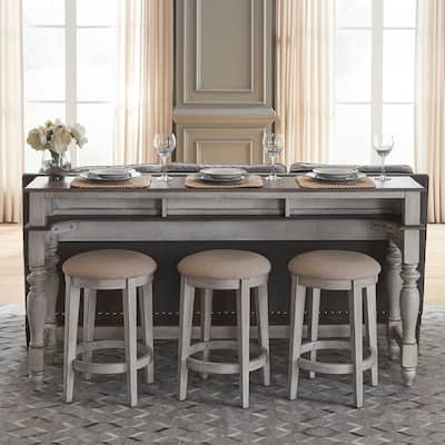 Ocean Isle Antique White 4-Piece Console Table Set