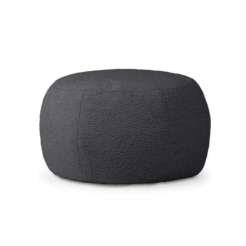 Jaxx Ellis Pouf - Modern Shearling Faux-Lamb Plush Fleece Ottoman