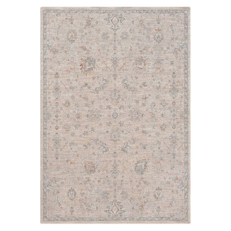Terra by Obeetee Estate Vintage Floral Rug - Silver - 7'9"