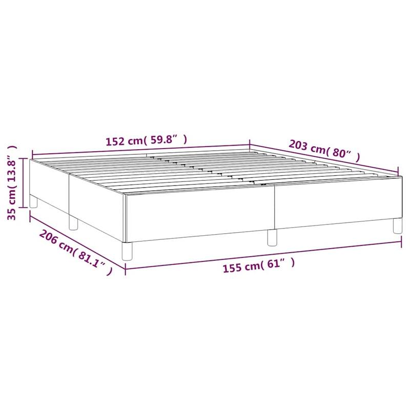vidaXL Bed Frame, Fabric, No Mattress