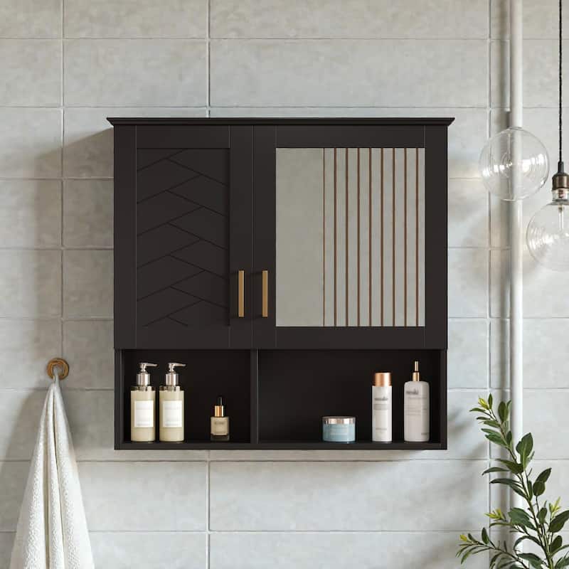 30 Inch Wall Mounted Bathroom Medicine Cabinet with Mirror, Adjustable Shelves, Soft Close Doors