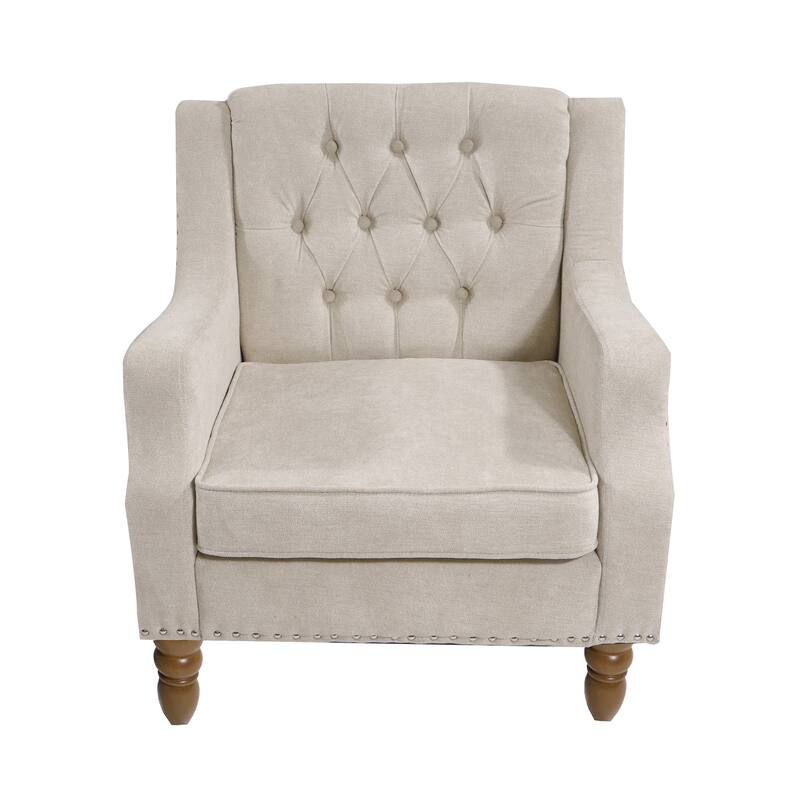 Accent Chair with Button Tufted Upholstered Armchair
