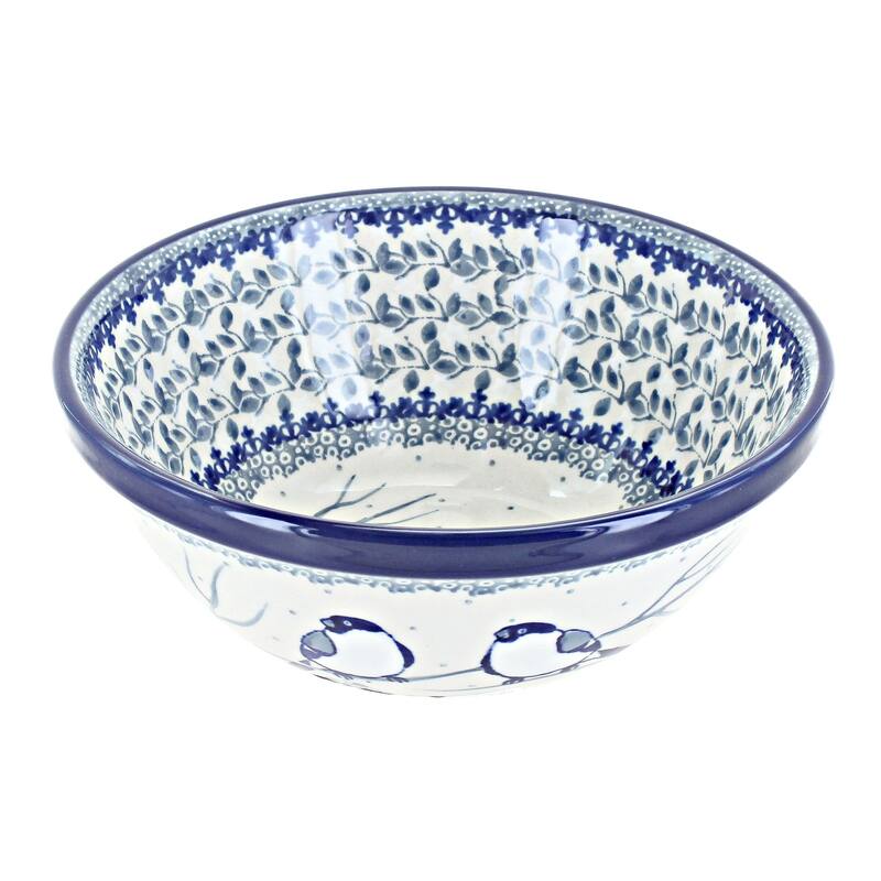 Blue Rose Polish Pottery Ceramika Artystyczna Cereal Bowl - Bluebird