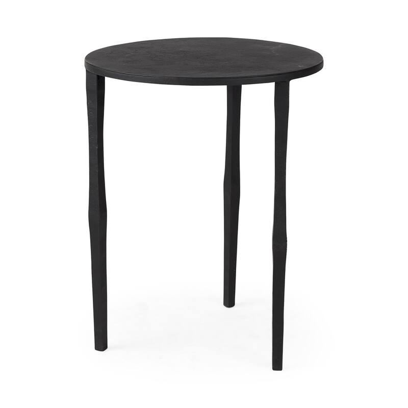 HomeRoots 20" Black Iron Round End Table - 16.00 in. x 20.00 in. x 16.00 in.