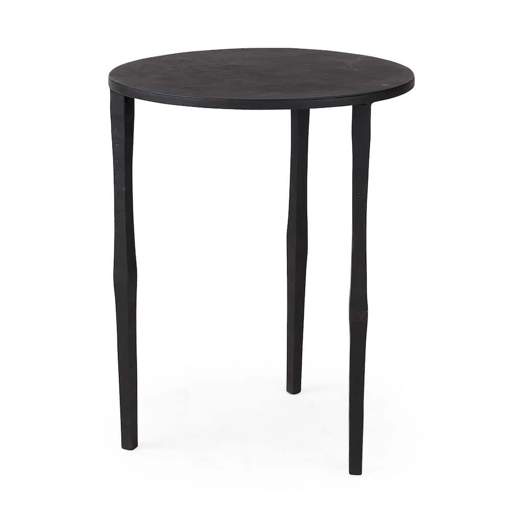 Minimal Black Iron Side Table - 16" W x 16" D x 20" H