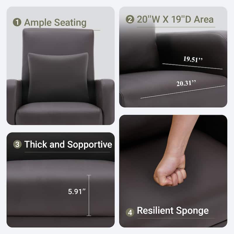Fabric/Leather Modern Accent Chairs with Lounge Seat