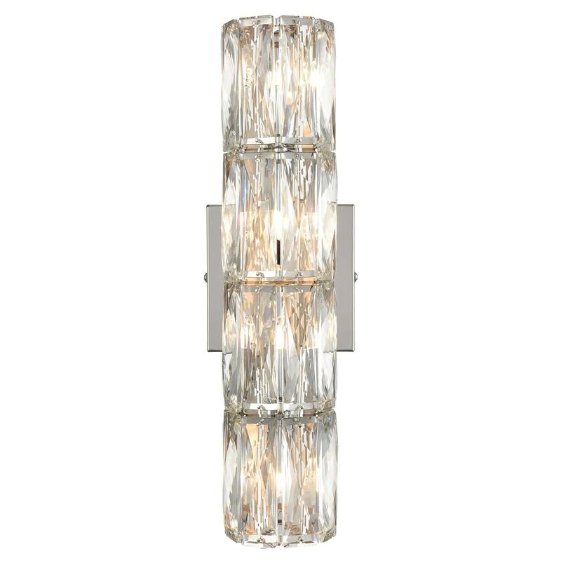 Emilia Modern 4-Light Crystal Wall Sconce - Chrome