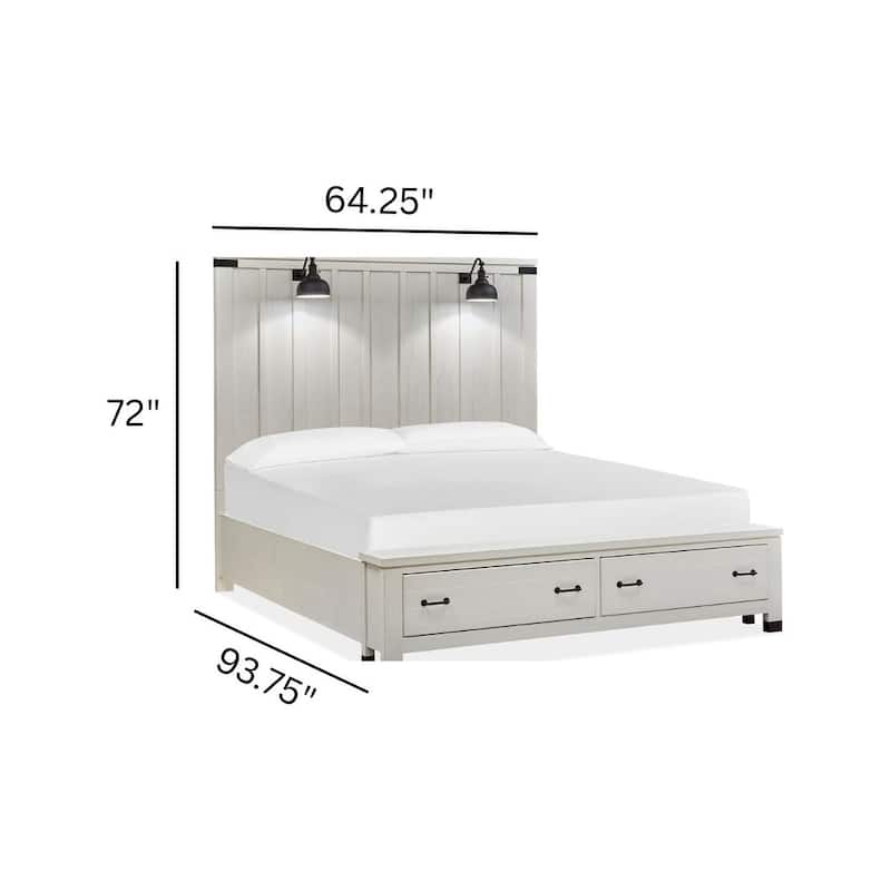 Magnussen Home Harper Springs Silo White Queen Lamp Panel Storage Bed