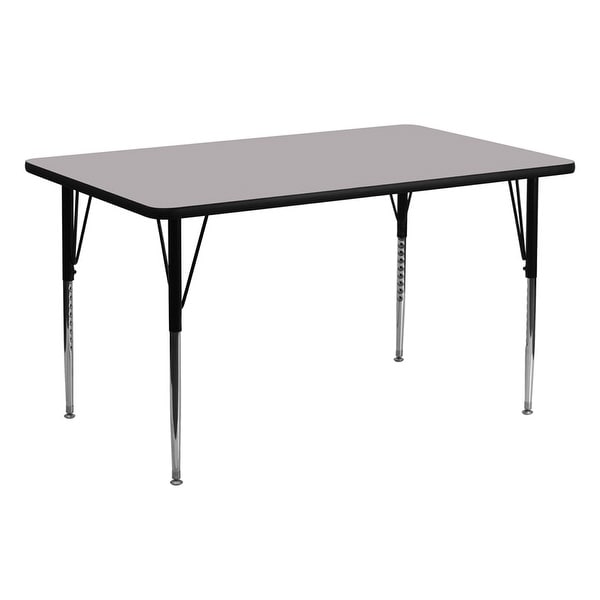 Offex 30"W x 72"L Rectangular Activity Table with Grey Thermal Fused Laminate Top and Standard Height Adjustable Leg - N/A