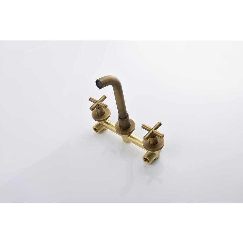 Modern Wall Mounted Bathroom Sink Faucet with Cross Design Handle, Rust and Corrosion Resistant, Anti Fingerprint