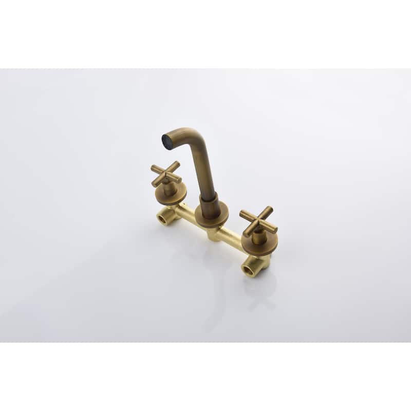 Wall Mounted Bathroom Sink Faucet with Cross Design Handle, Prevents Rust, Corrosion, Anti Fingerprint