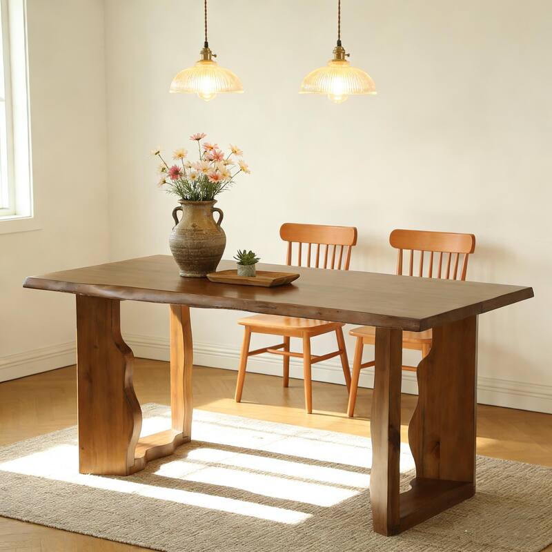 Farmhouse 63-Inch Solid Wood Dining Table