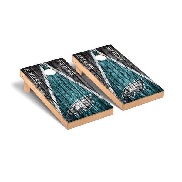 slide 2 of 5, Philadelphia Eagles NFL Football Triangle Cornhole Board Set Include Carrying Case