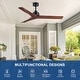 preview thumbnail 76 of 157, YUHAO SylvanAir Modern 52 in. Flush Mount Outdoor/Indoor Ceiling Fan with 3 Solid Wood Blades and DC Reversible Motor