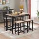 5-Piece Compact Counter Height Bistro Dining Set with 1 Table&4 Chairs ...