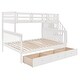 preview thumbnail 5 of 7, White Stairway Twin-over-Full Bunk Bed with Drawer, Storage and Guard Rail for Bedroom, Dorm, for Adults