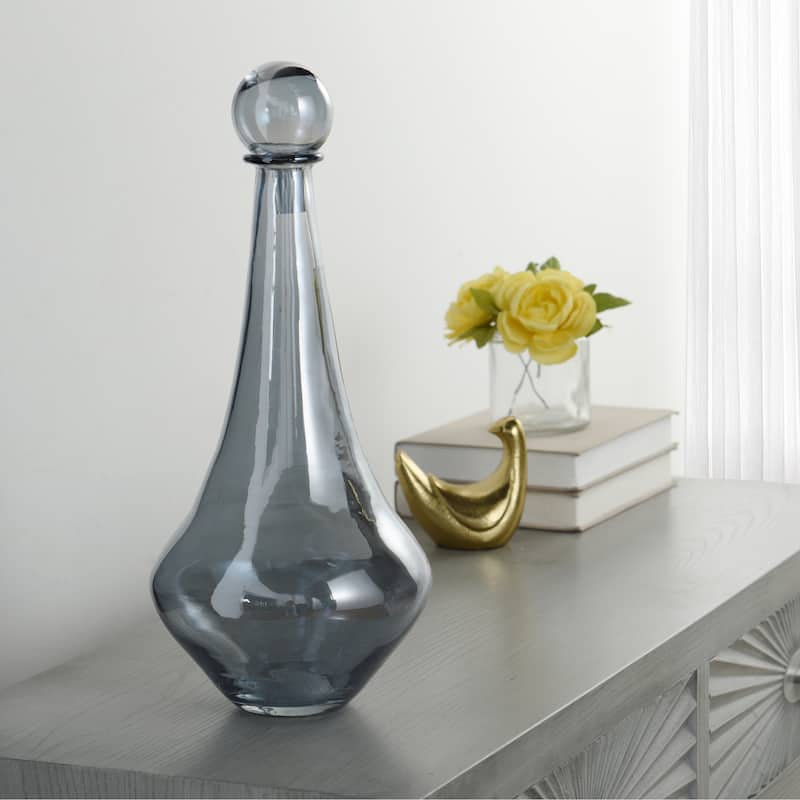 StyleCraft Austin Allen James - Pawn Plated Glass Vase - Blue - 18"