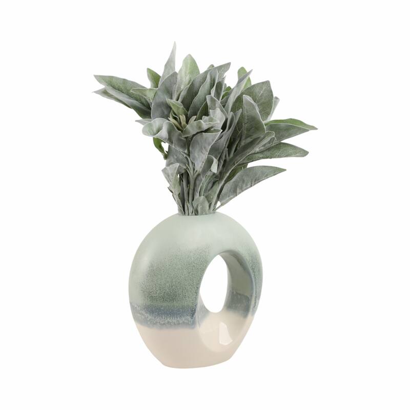 Earthenware Decorative Vase Modern Open Center Handmade Organic Shape