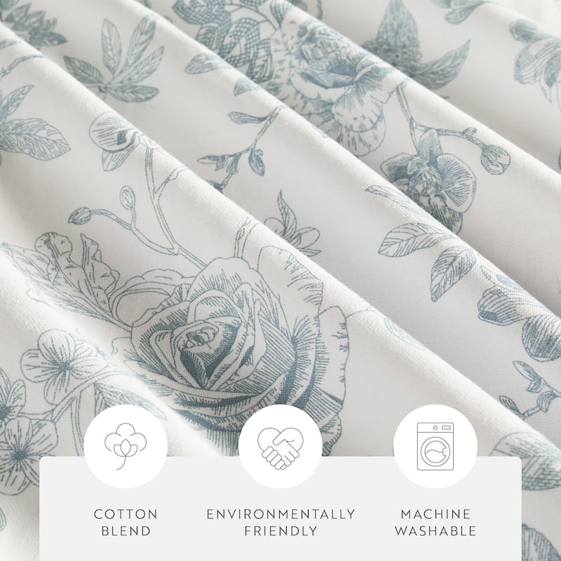 Becky Cameron Cotton Blend Floral Print Shower Curtain