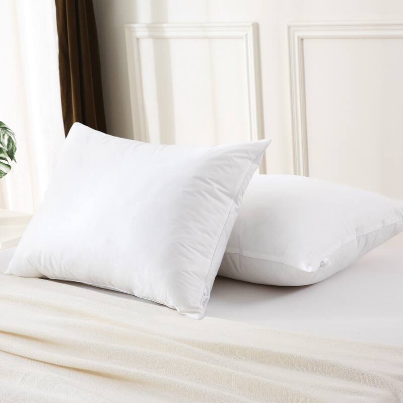 Royal Velvet White Goose Feather Down Blend Pillow, Set of 2