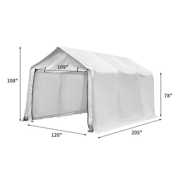 Shop Ainfox 17x10ft Heavy Duty Enclosed Carport Canopy With Sidewalls Waterproof Garage Car Shelter Storage Shed Overstock 31269329