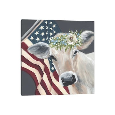 iCanvas "Patriotic Cow" by Michele Norman Canvas Print