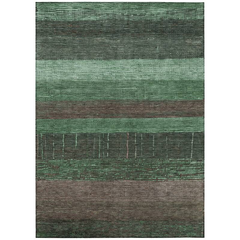 HomeRoots Striped Transitional Rectangle Outdoor Rug