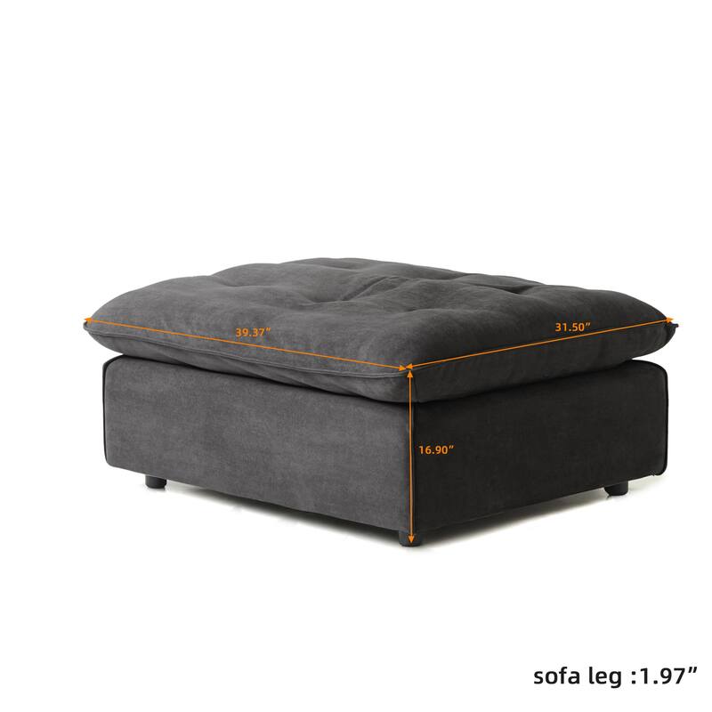 Down Filled Curved Sectional Sofa Oversized 4 Seater Cloud Modular Sectional Couches for Living Room Set