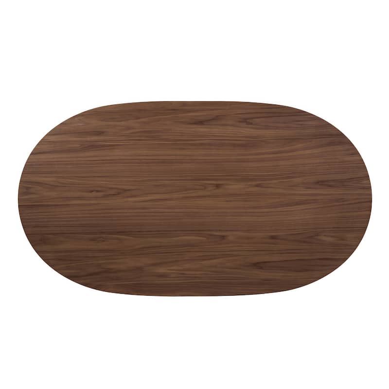 Furniture of America Beau II Mid-century Walnut 71-inch Wood Oval Dining Table